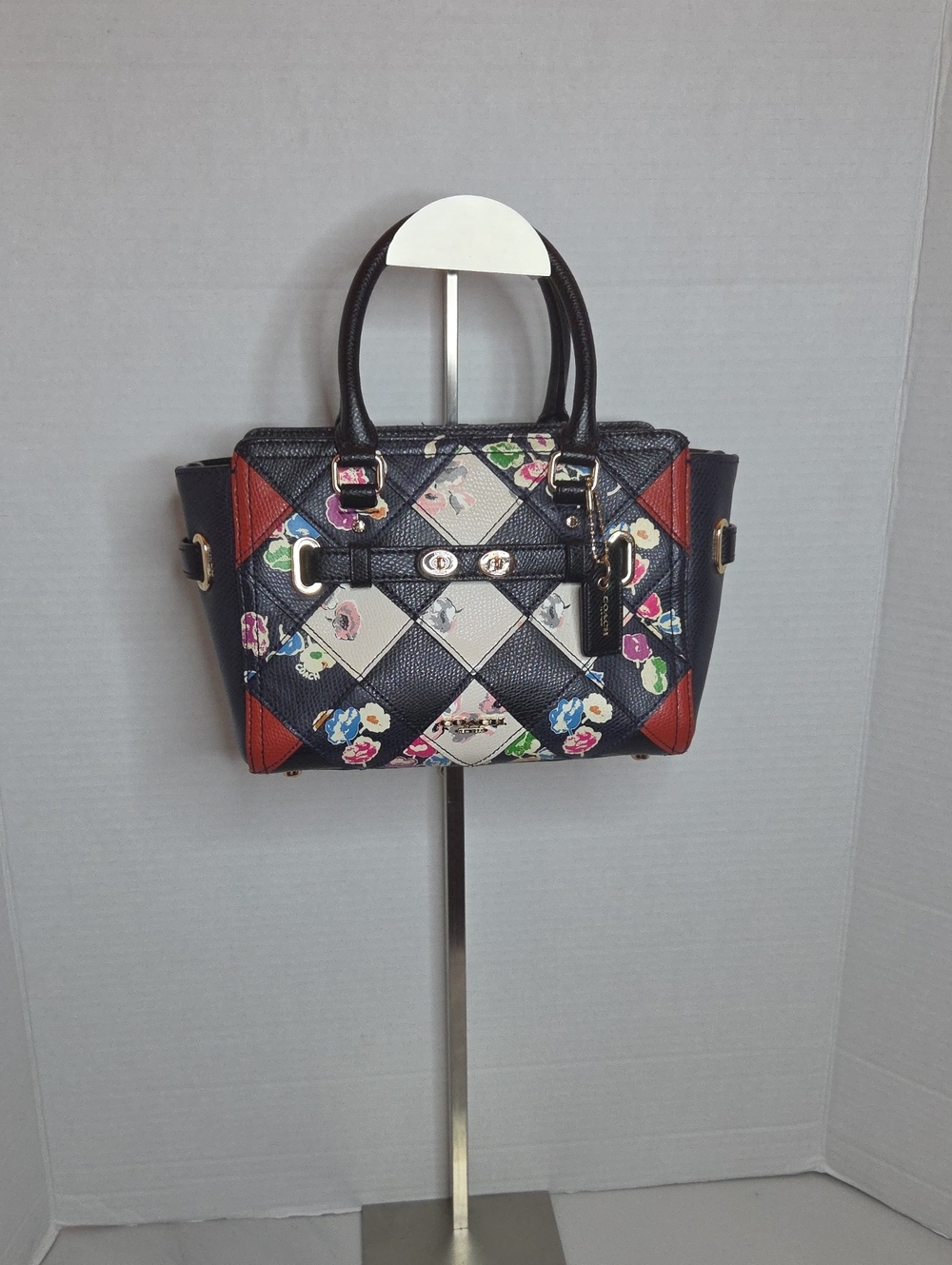 Coach Mini Blake Carryall Floral Patchwork Satchel - Style F38176